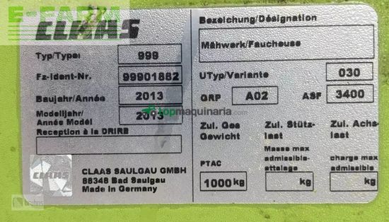 Cortacésped manual - Claas - disco 3900 contour