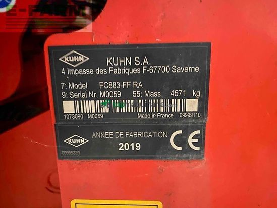 Cortacésped manual - Kuhn - fc 883-ff ra