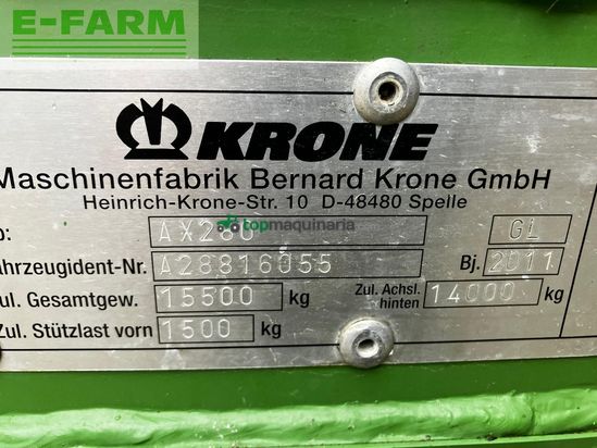 Cinta transportadora de forraje - Krone - krone ax 280 gl