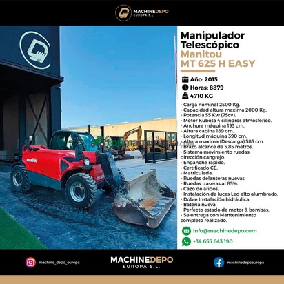 Manipulador Telescópico Manitou MT 625 H EASY