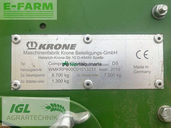 Empacadora gigant - Krone - comprima cv 150 cx extrem