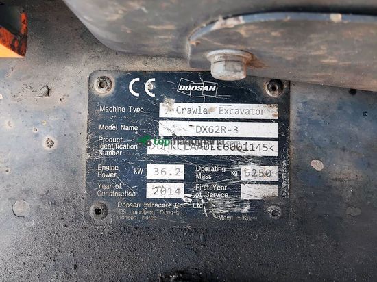 Miniexcavadora DOOSAN DX62R-3
