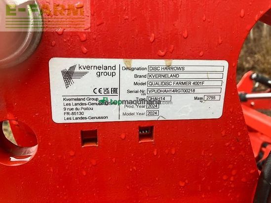 Grada de disco - Kverneland - qualidisc farmer 4001 f