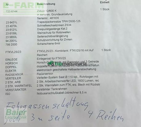 Combinado de siembra - Lemken - zirkon 12/600