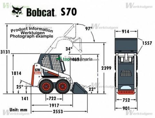 Minicargadora - Bobcat - s70 ( 1.270kg ) mit greiferschaufel
