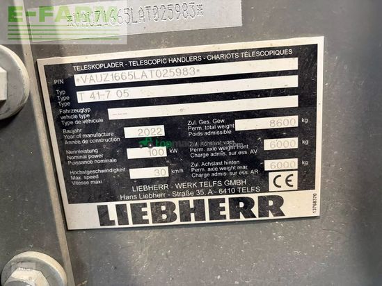 Telescopica - Liebherr - t41-7s 30km/h, typisierung inkl. schaufel & pg