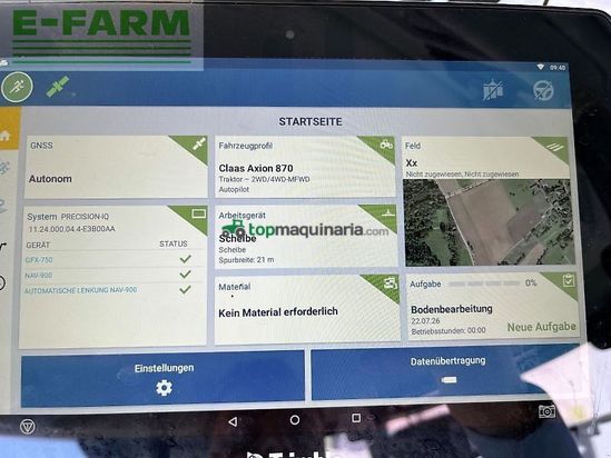 Tractor agrícola - Claas - axion 870 cm cebis trimble rtk