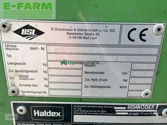 Remolqu agrícola - Strautmann - giga vitesse 4002 do