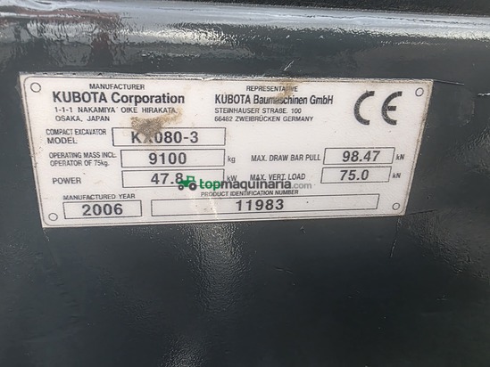 Excavadora Kubota KX080-3