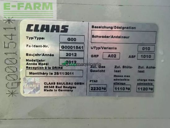 Rastrillo - Claas - liner 1650 twin