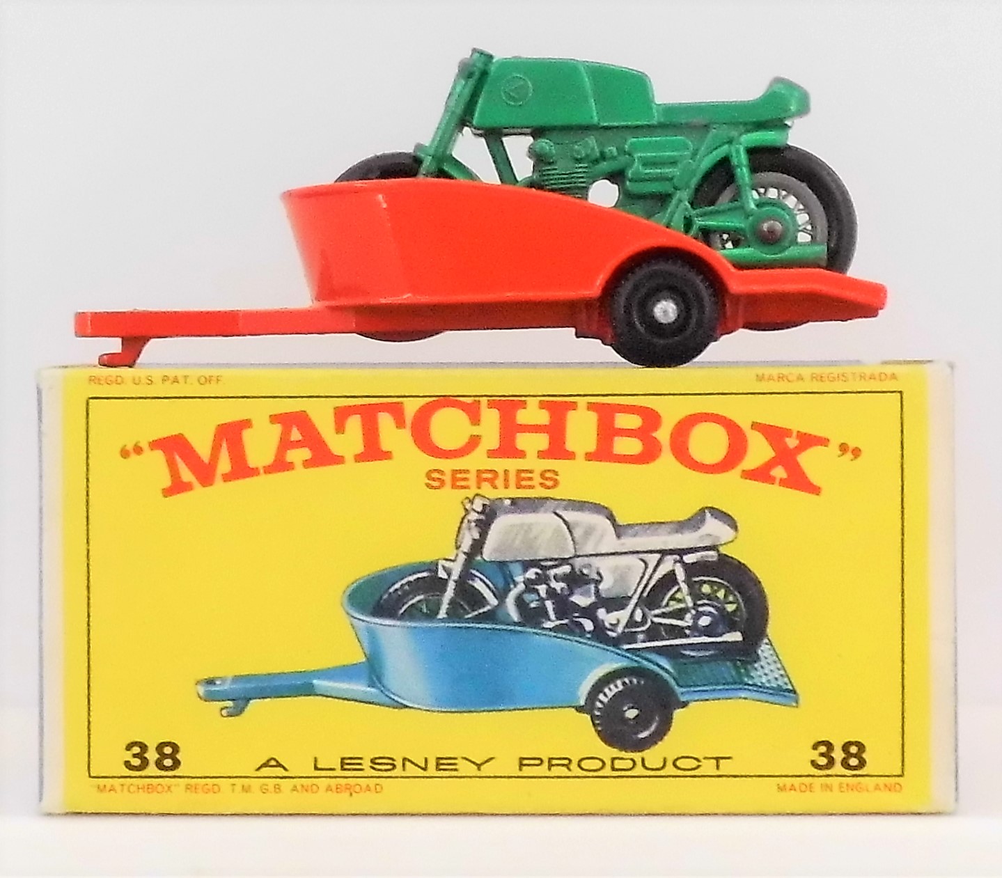 Matchbox "Honda Motorcycle & Trailer" No 38 Toy Hunter UK Retro