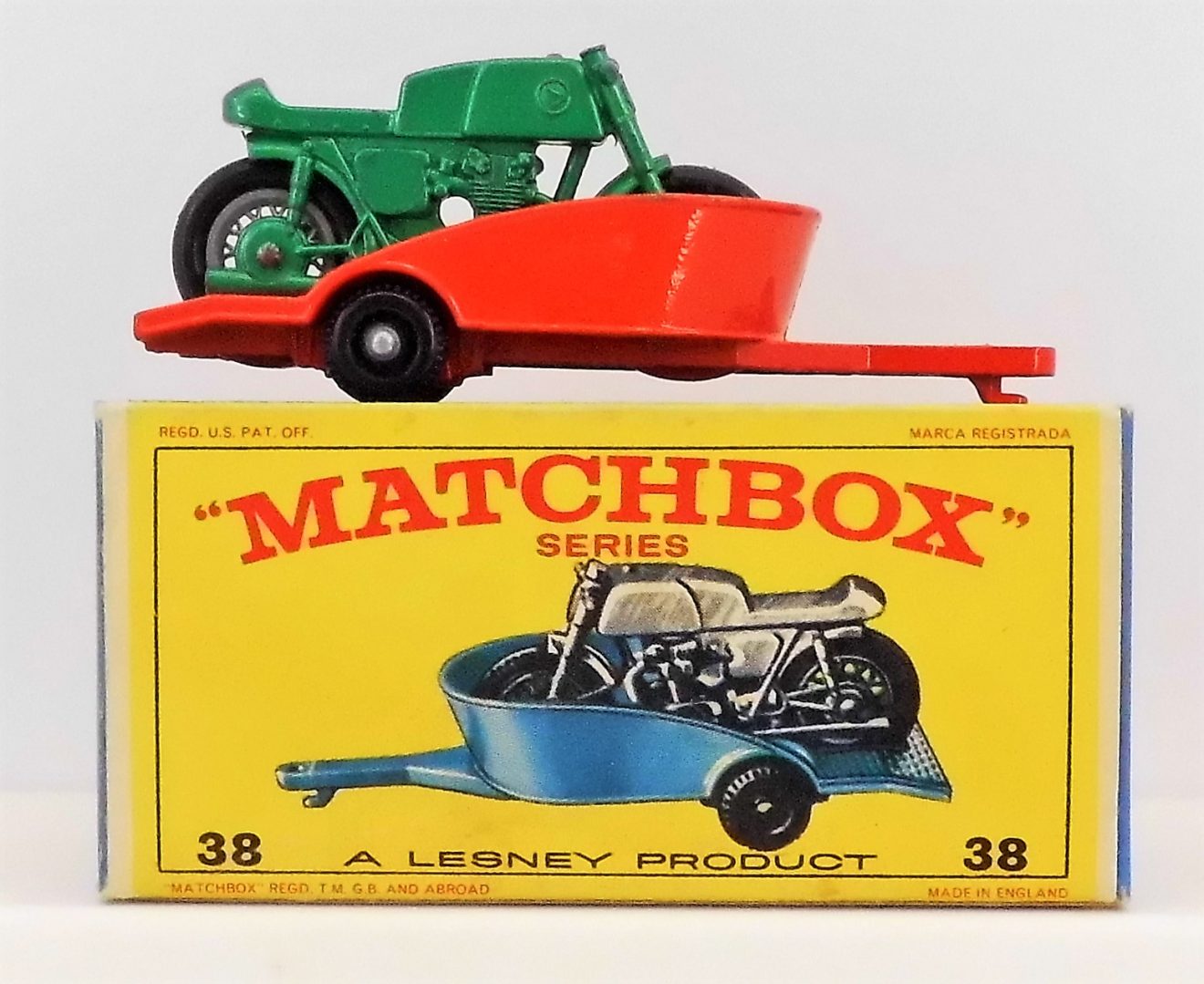Matchbox "Honda Motorcycle & Trailer" No 38 Toy Hunter UK Retro