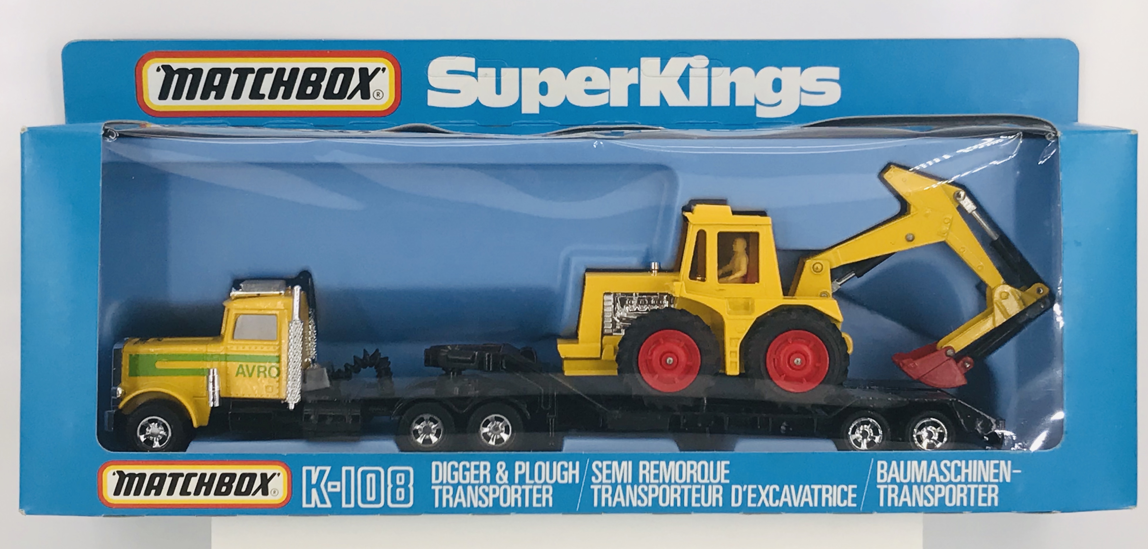 Matchbox Super Kings " Digger & Plough Transporter " K108 Toy Hunter