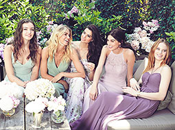 dessy group bridesmaid dresses reviews A-Line Spaghetti Straps Long Satin Junior Bridesmaid Dresses main image 0
