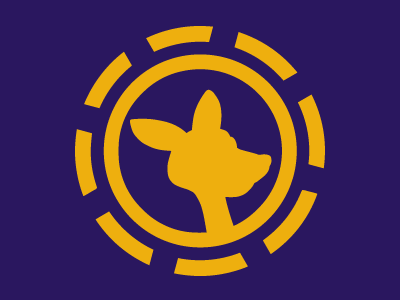 Logo RooBet casino przedstawiające stylizowanego kangura