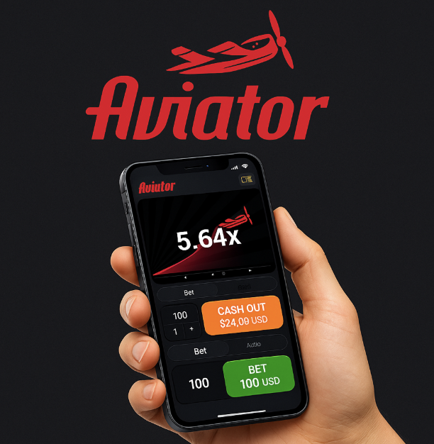 Aviator game logo showcasing the iconic airplane and multiplier graph