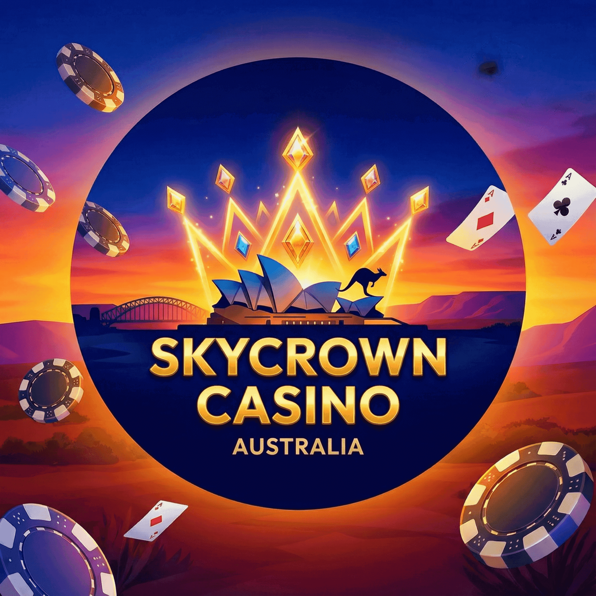 SkyCrown Logo and App Interface