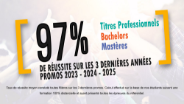 97% c'est notre taux réussite cumulé en 2023 + 2024 + 2025 toutes filières confondues