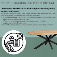 Gratis thuis bezorgd binnen 5 werkdagen, eettafels worden zelfs gemonteerd