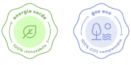 Con solo energia verde e CO2 compensata
