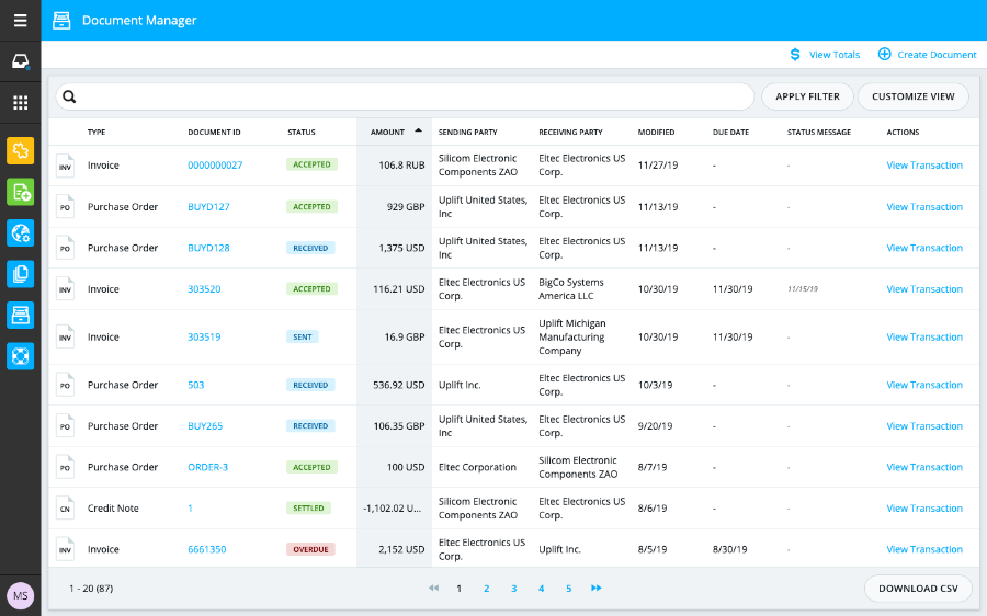 TRADESHIFT - Document Manager Overview