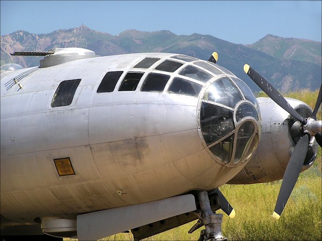 WW2 Boeing B-29 Superfortress Heavy long range nuclear and conventional heavy bomber at Hill USAF Bomber Museum