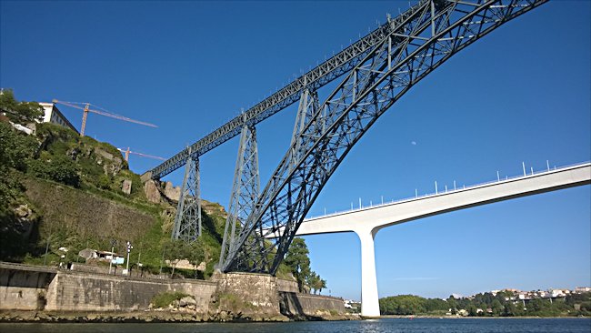 Porto's Queen Maria Pia wrought Iron Railway bridge bridge over the Douro river The Ponte Maria Pia Railway Bridge
