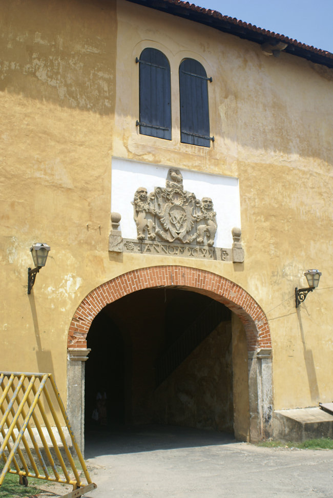 Galle Fort internal Portuguese Old Gate with Dutch East Indies Company VOC Coat of Arms Portuguese Old Gate Galle Fort