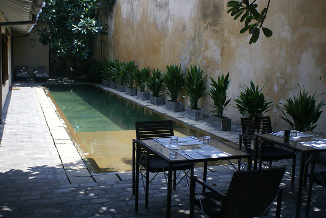 The small courtyard pool in The Fort Printers Hotel in Galle Sri Lanka Fort Printers Hotel