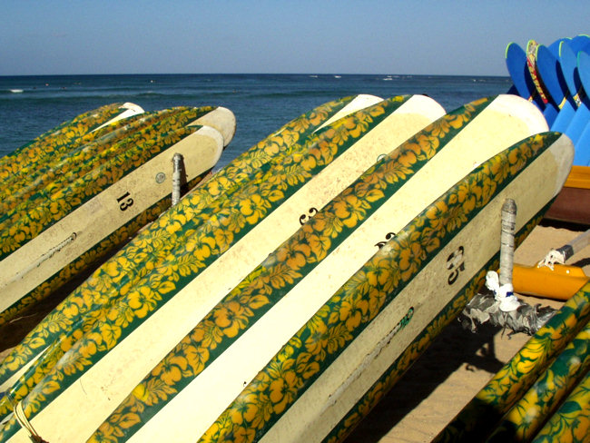 Waikiki Beach Honolulu in Hawaii Surf School Surfboards Waikiki Beach Honolulu