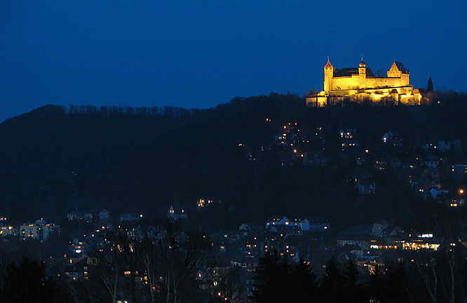 Night time view of the Castle Fortress Veste-Coburg Castle Fortress Veste-Coburg