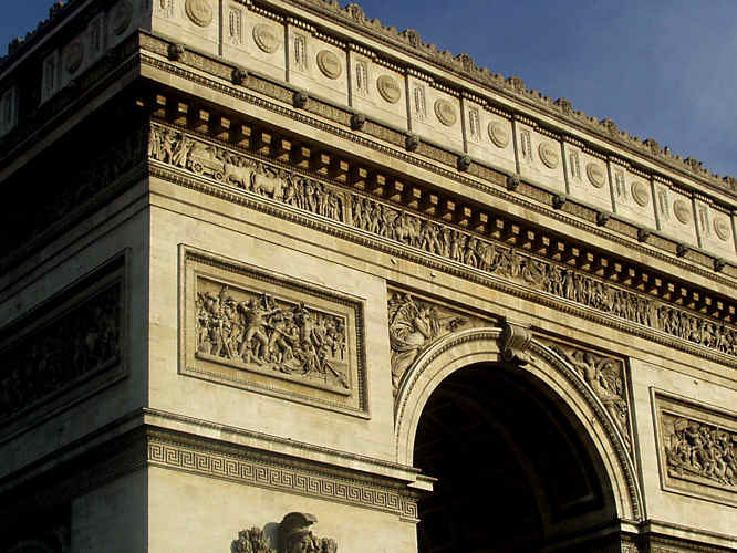 Arc de Triomphe and the Champs Elysees in Paris France Arc de Triomphe