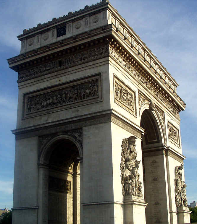 Arc de Triomphe is at the end of the Champs Elysees in Paris France Arc de Triomphe