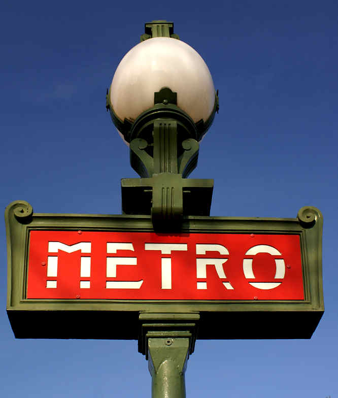 Paris Metro train Station sign Paris Metro sign