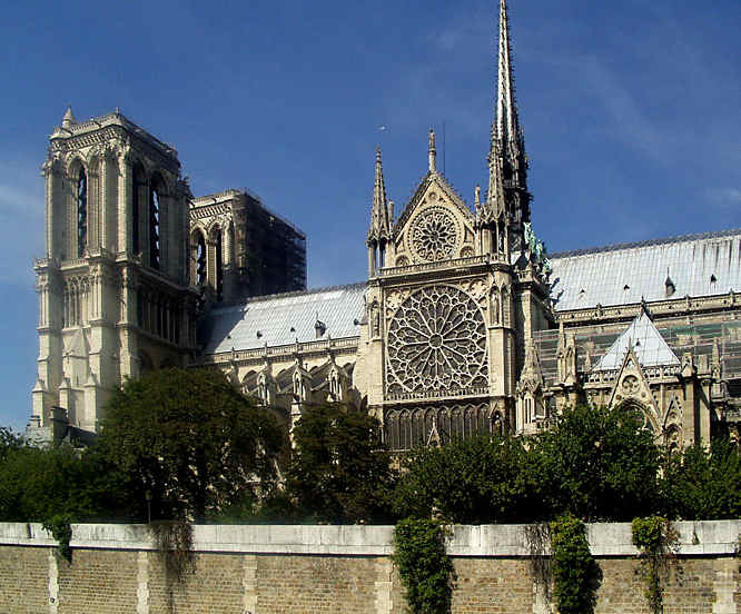 Notre Dame de Paris Cathedral viewed from the river Notre Dame Cathedral