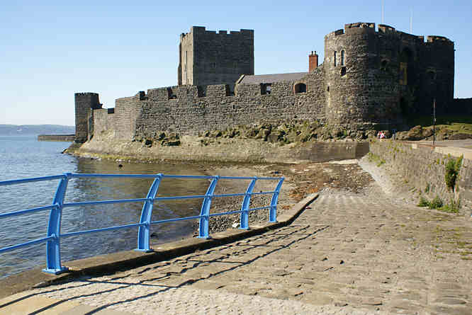 Carrickfergus Castle is situated on the shore of Belfast Lough.