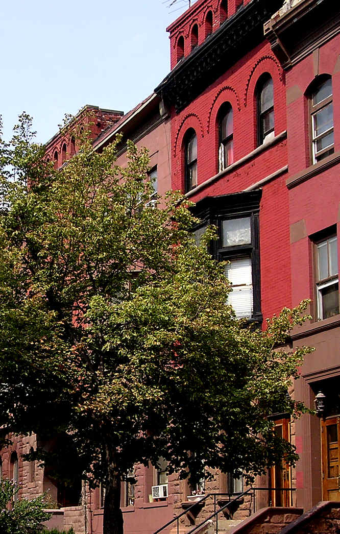 New York harlem bike tour New York harlem red brick houses