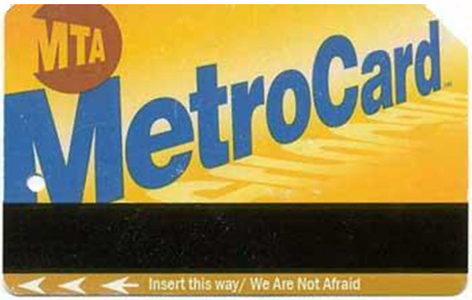 NY subway MetroCard of the New York MTA New York subway MetroCard