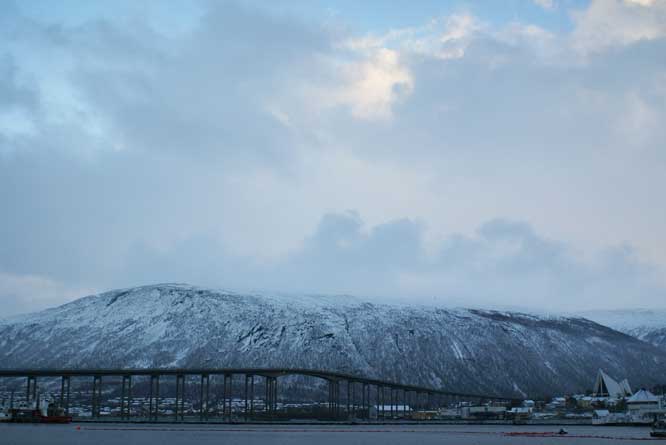 picture of Tromso bridge Tromsobrua Norway in the arctic circle Tromsobrua bridge