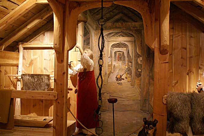 picture of a viking house at the Tromso University Museum Norway viking house