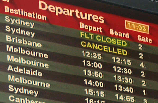 What to do when your flight is cancelled cancelled flight departures board