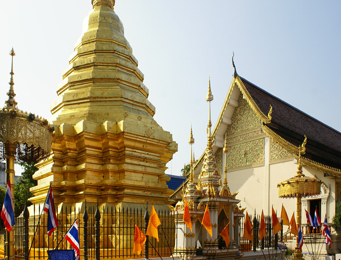 Chiang Mai's Wat Chomphu Golden Chedi Temple Wat Chomphu Golden Chedi Temple