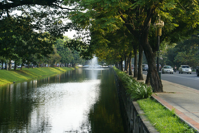 The ancient walled city of Chiang Mai in Northern Thailand Chiang Mai moat and wall