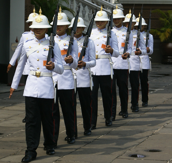 Thai Royal Guard and changing of the guard ceremony in Bangkok Thailand changing of the guard Bangkok