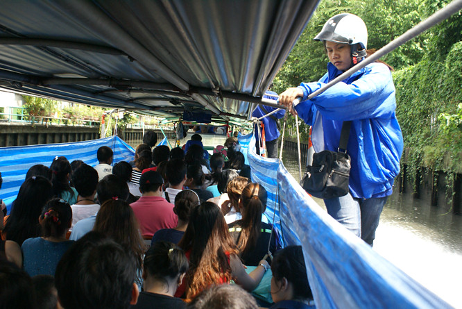 Photo taken of the Bangkok Khlong Canal Water buses staff Bangkok Khlong Canal Water buses