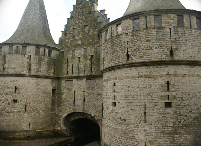 Ghent Het Rabot the old town walls water gate house of gent city wall towers of Ghent