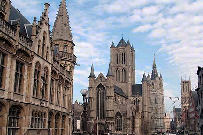 St Bavo Cathedral in the centre of Ghent Belgium St Bavo Cathedral