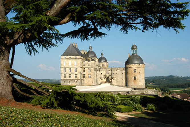 Photo of the Chateau de Hautefort castle in the Dordogne Region of France Chateau de Hautefort castle