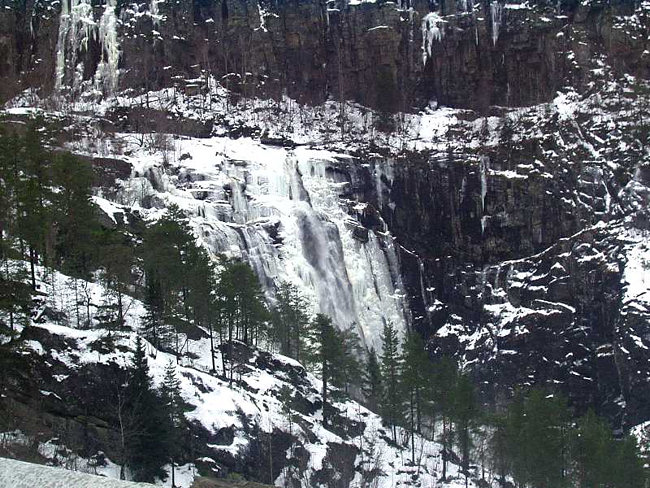 Frozen waterfalls