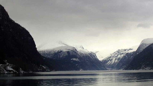 snow capped mountains